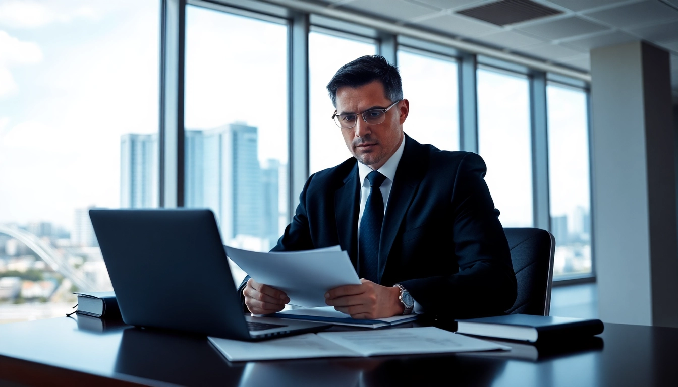 Consult with an expert Clearwater Car Accident Lawyer in a modern office setting.