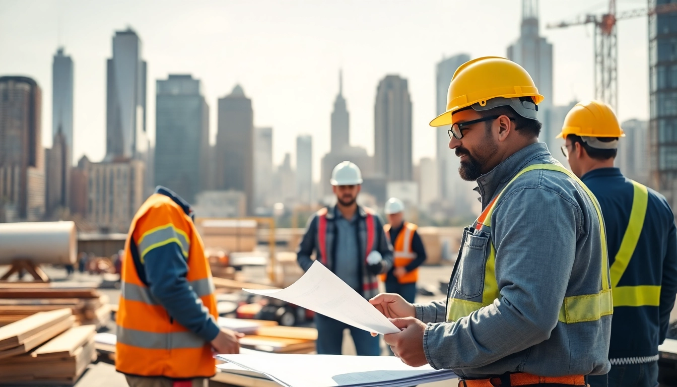 New Jersey Commercial General Contractor managing a construction project, highlighting teamwork and professionalism.