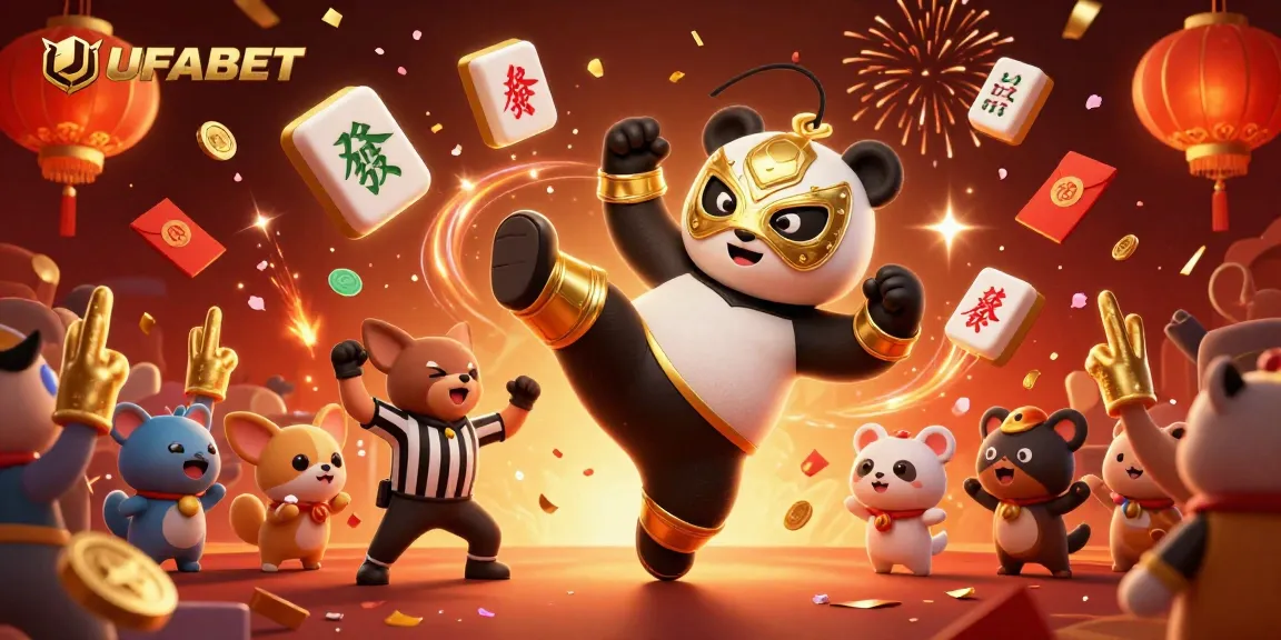 Experience thrilling betting at UFABET with an exciting 3D wrestling scene featuring colorful elements.