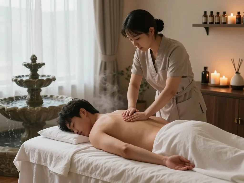 Relaxing 포항스웨디시 massage session in tranquil spa setting with soothing ambiance.