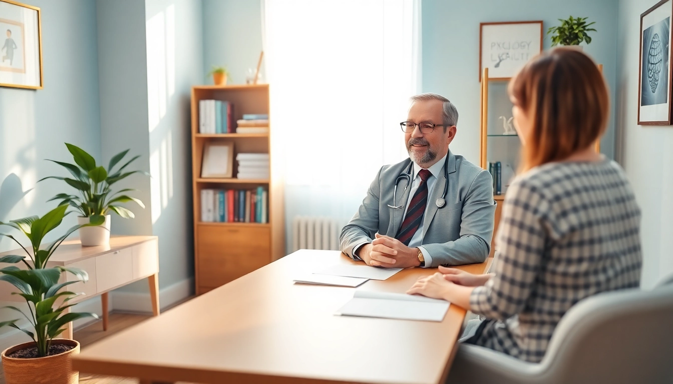 Dr. Gregor Kowal psychiatrist India consulting with a patient in a calm, professional environment.