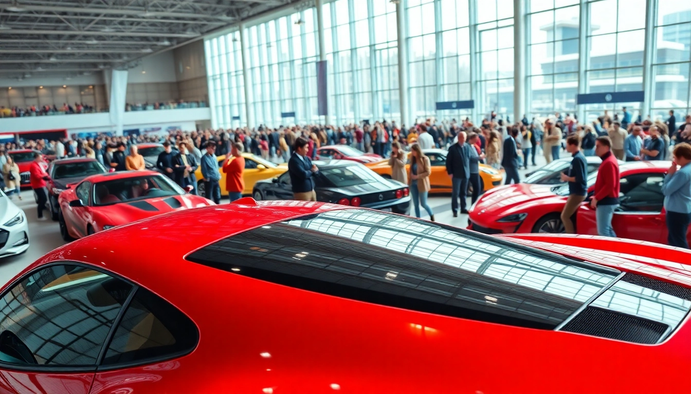 Experience the vibrant atmosphere of the Auto Cars Show with enthusiastic attendees and stunning vehicles.