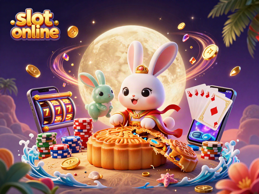 Spin the slot online reels with vibrant 3D casino characters amidst cascading coins and gems.