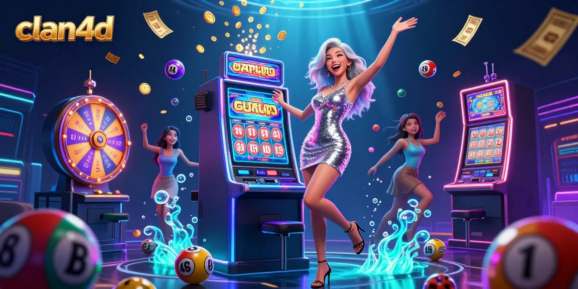 Win big with clan4d while celebrating a jackpot at a vibrant online casino.