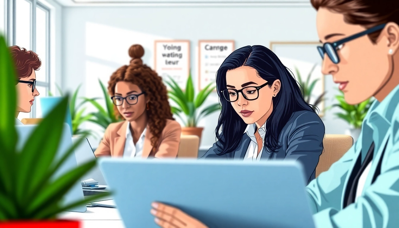 Candidates focused on taking a psychometric test in a modern office environment.