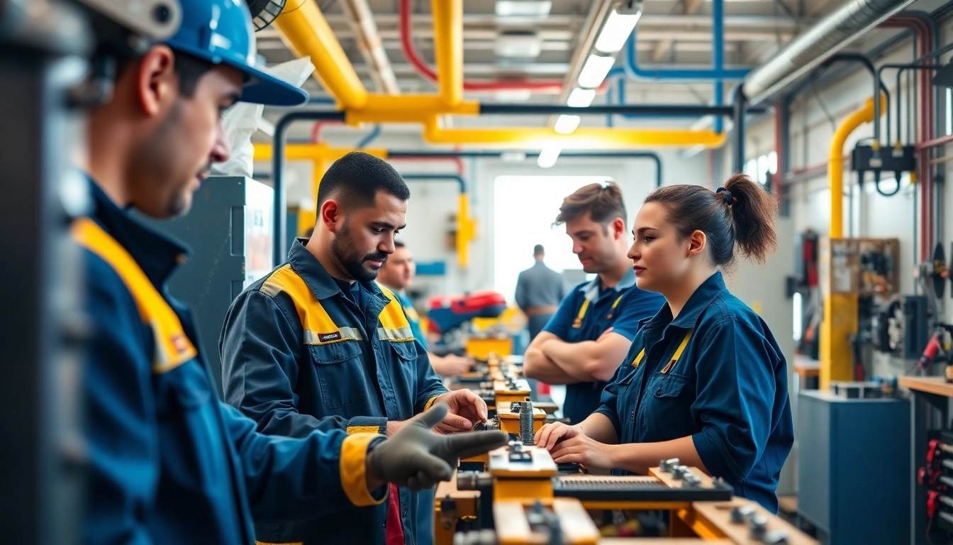 Train at state-of-the-art trade schools in southern California, showcasing students engaging in hands-on learning.