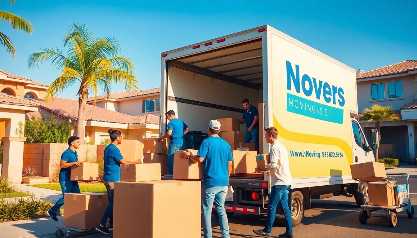 Expert San Diego Moving and Storage team efficiently loading boxes into a truck in a sunny neighborhood.