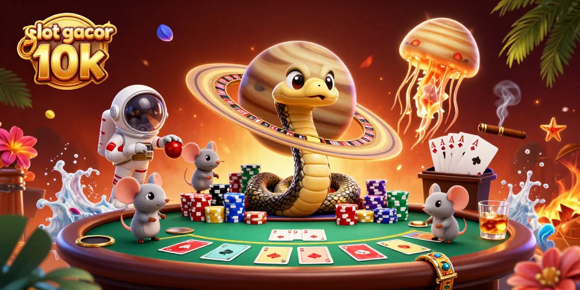 Play slot gacor 10k with cosmic characters and vibrant casino elements in stunning 3D art