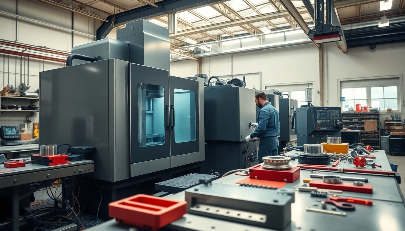 Chiheng Custom CNC Machining setup in a modern workshop highlighting precision machinery.