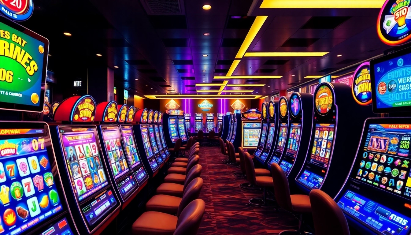 Engaging scene of Online slots Uk demonstrating vibrant gaming atmosphere and exciting slot machines.