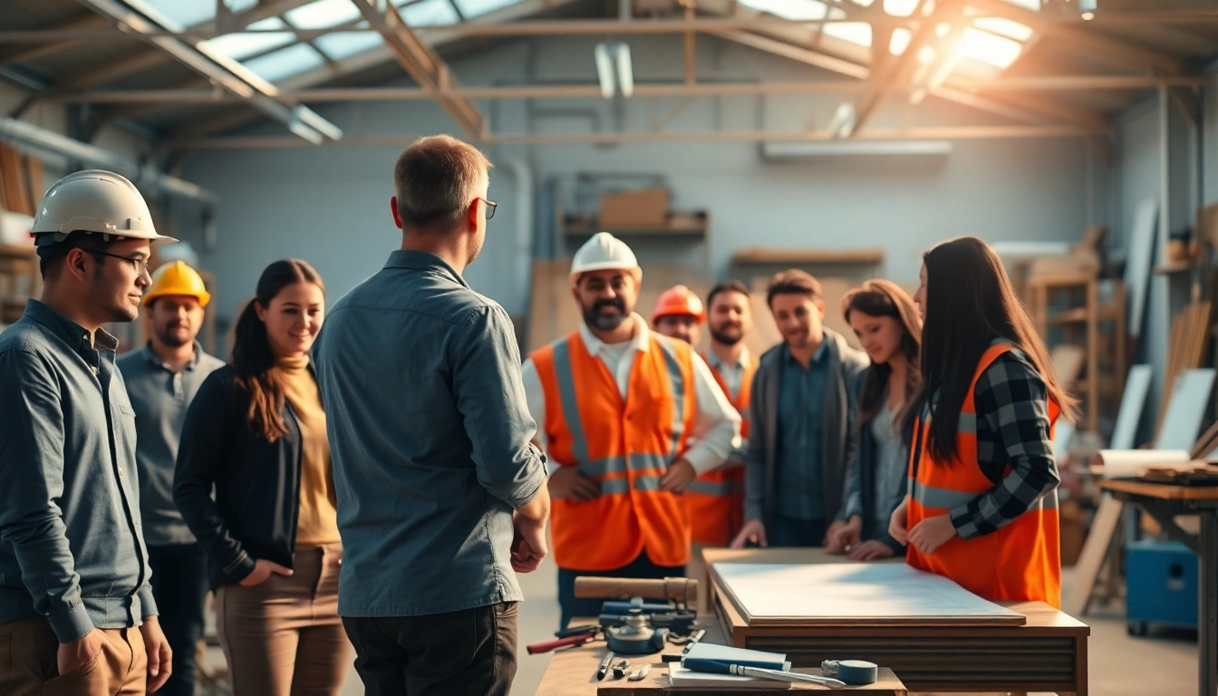 Hands-on training in a construction apprenticeship demonstration with diverse apprentices