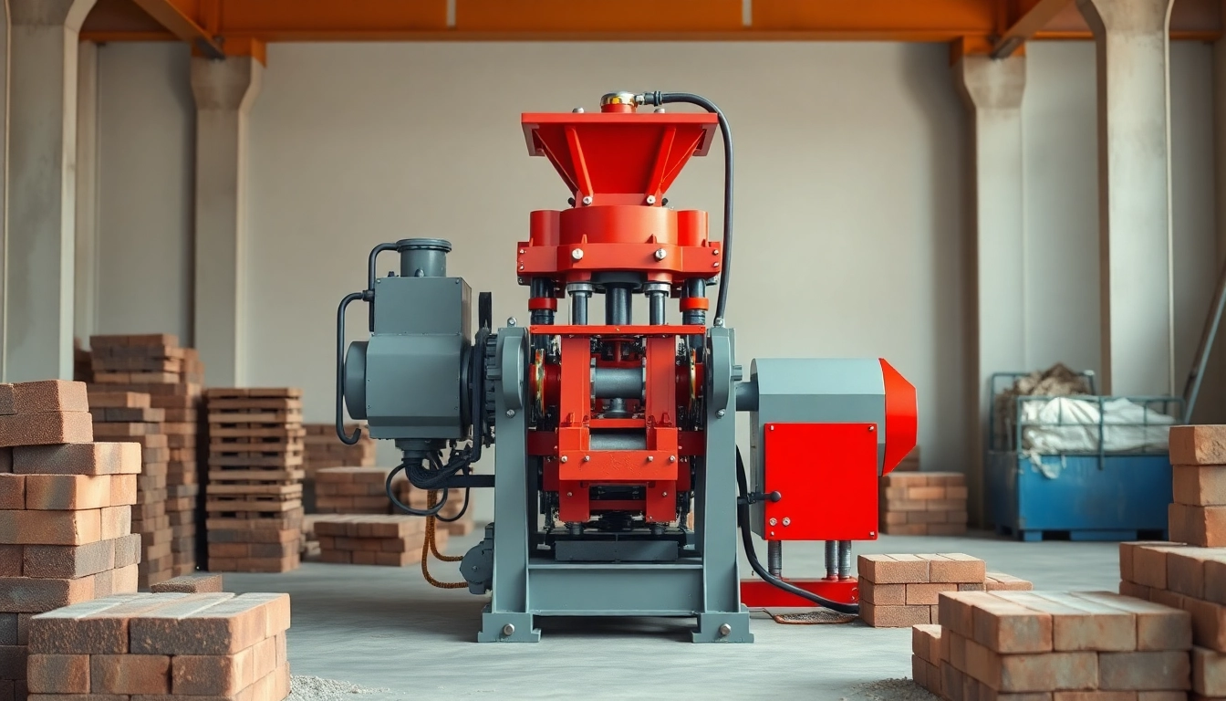 Efficient small brick making machine producing high-quality bricks in a factory environment.