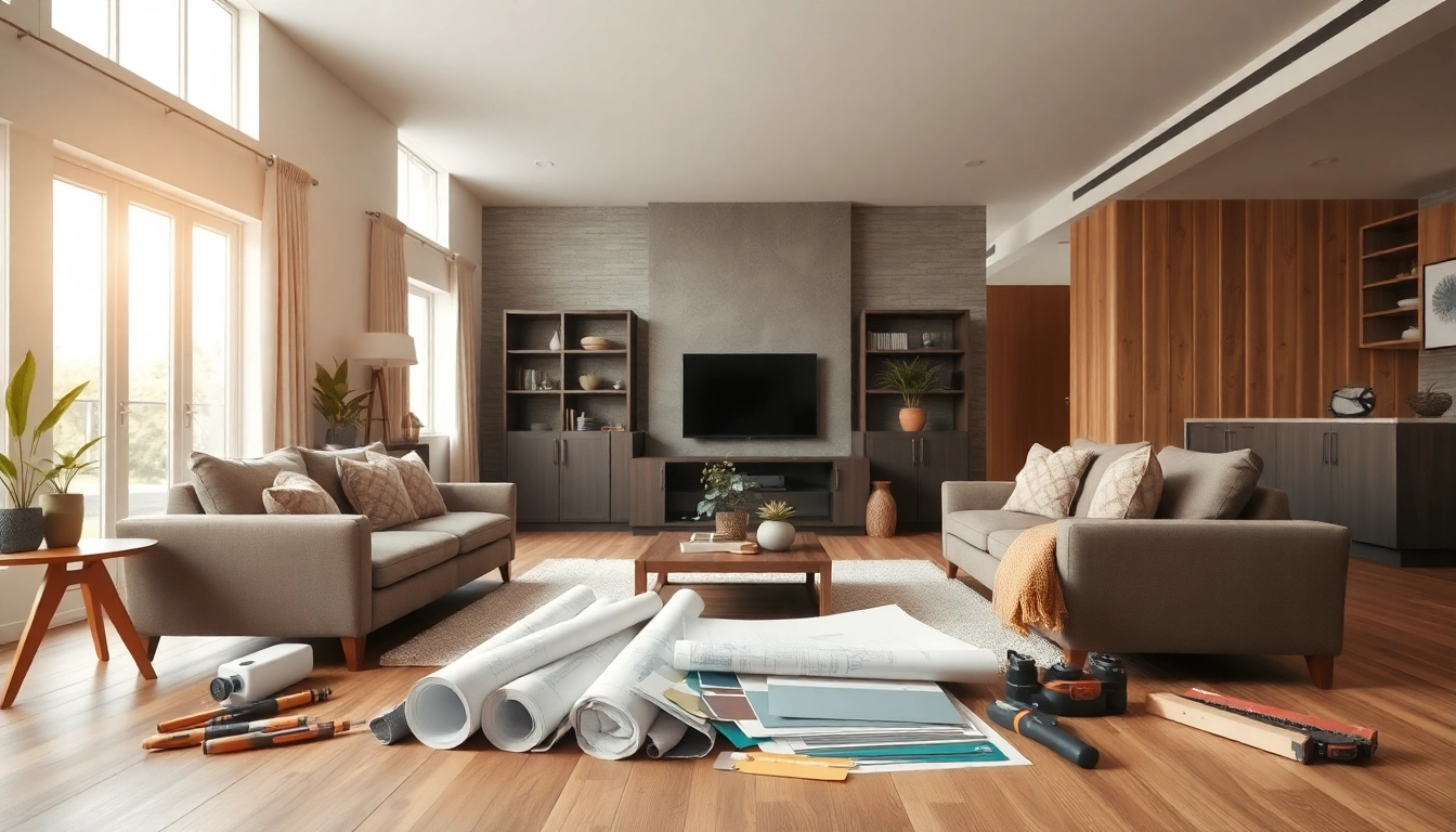 Showcasing remodeling in a modern living room with natural light and elegant decor.