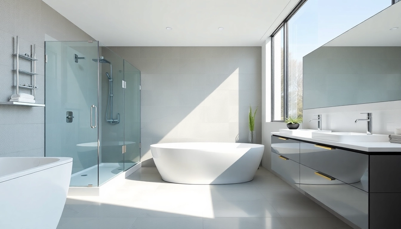 Die hochwertigen Produkte von sonni sanitär GmbH in einem modernen Badezimmer mit eleganten Duschwänden.