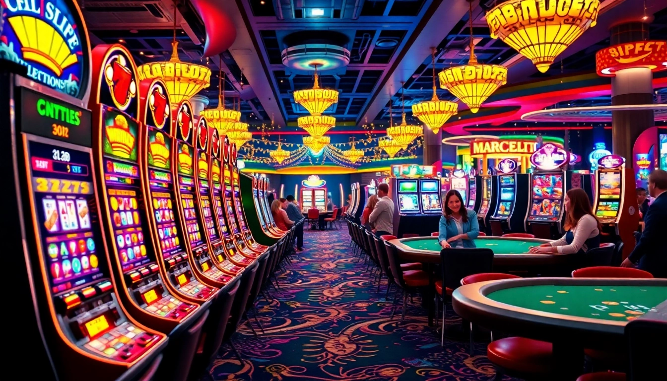 Engaging players celebrating with casino bonuses in a vibrant casino setting.