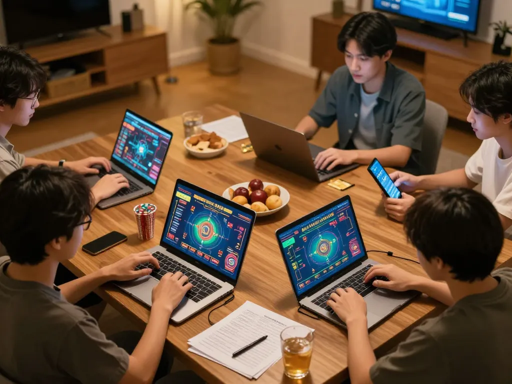 Using the link vào MM88 an toàn to enjoy online gaming with friends in a cozy home setting.