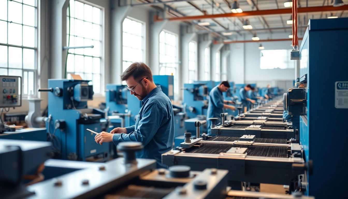 Custom shearing Edmonton showcasing skilled technicians operating precision equipment.