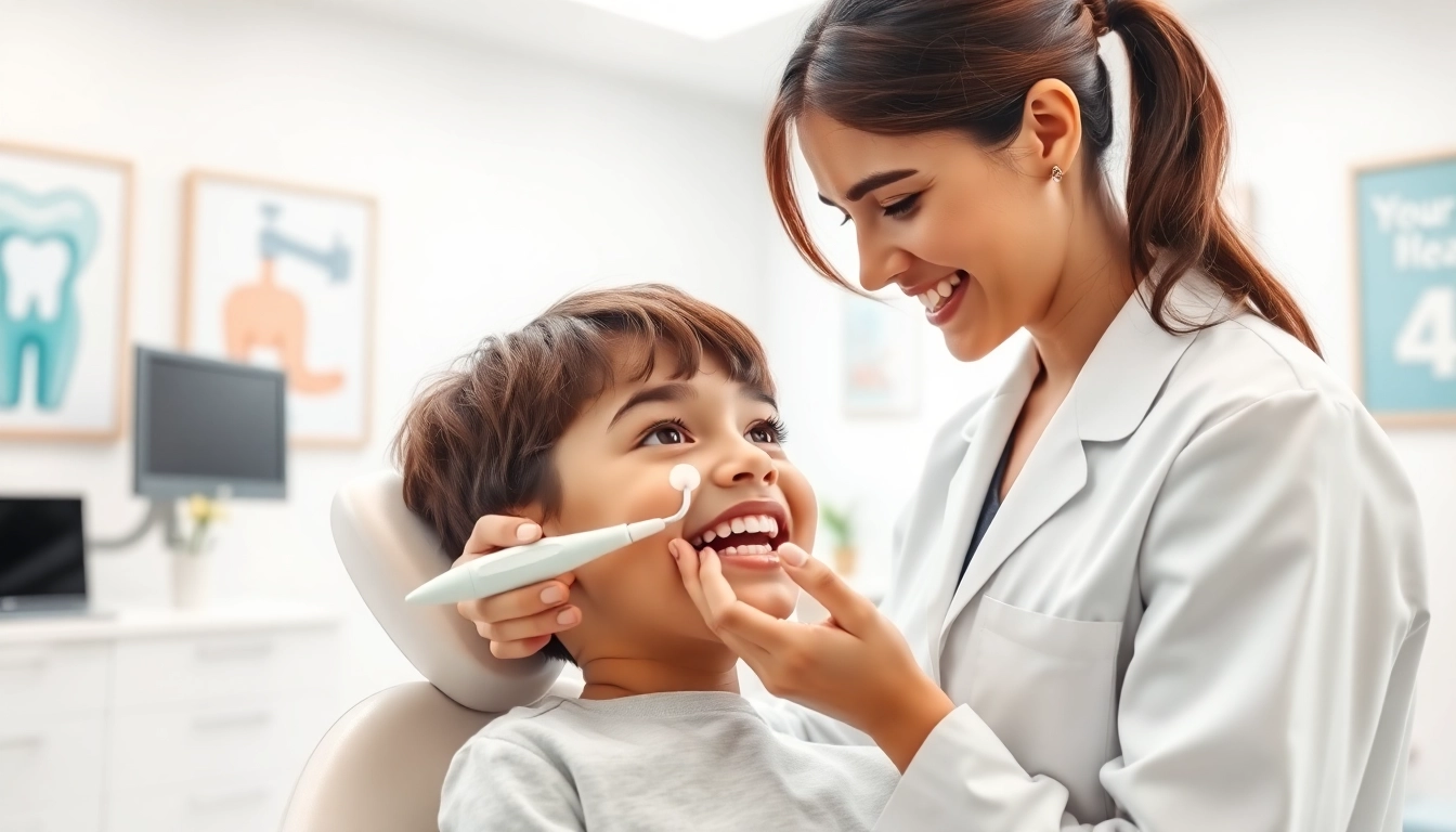 Orthodontist hawthorn providing expert dental consultation to a young patient in a modern office.