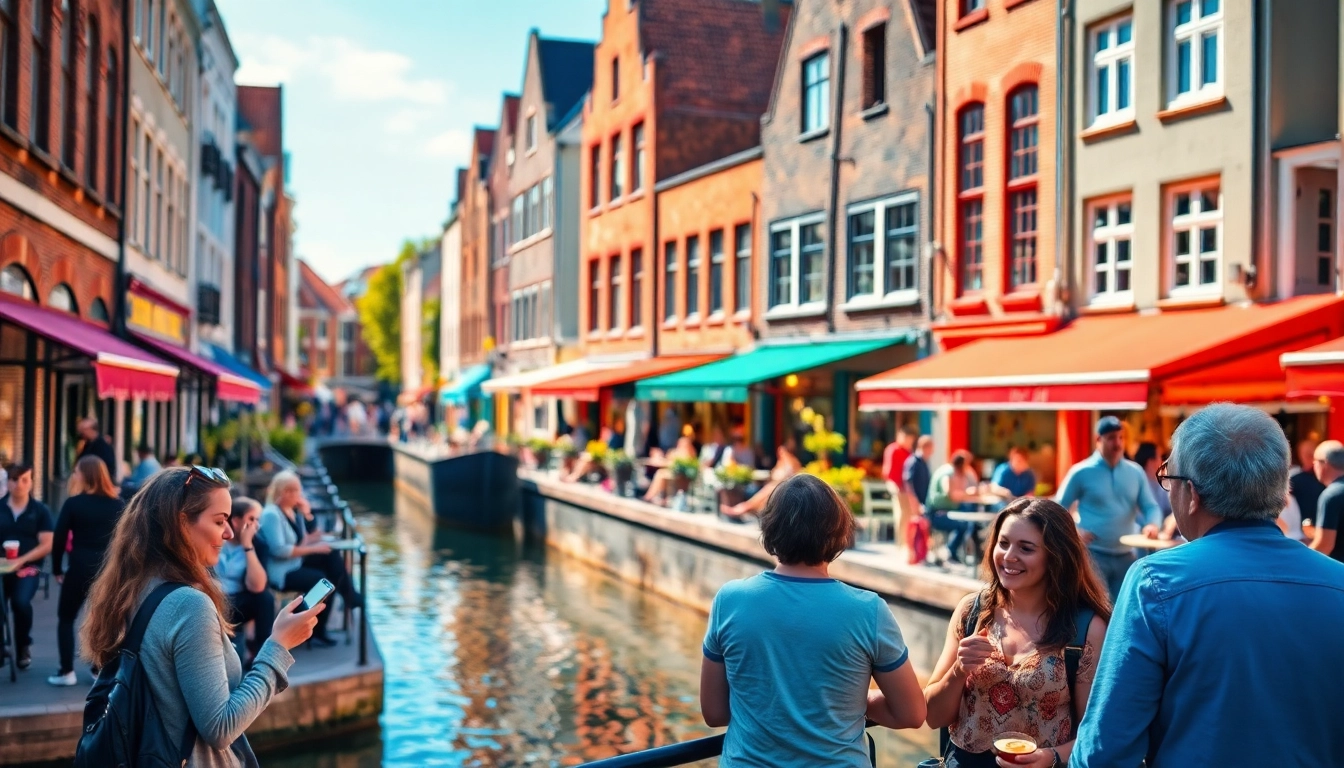 Bezoek de levendige sfeer van https://allesinutrecht.nl met kleurrijke cafés aan de grachten van Utrecht.