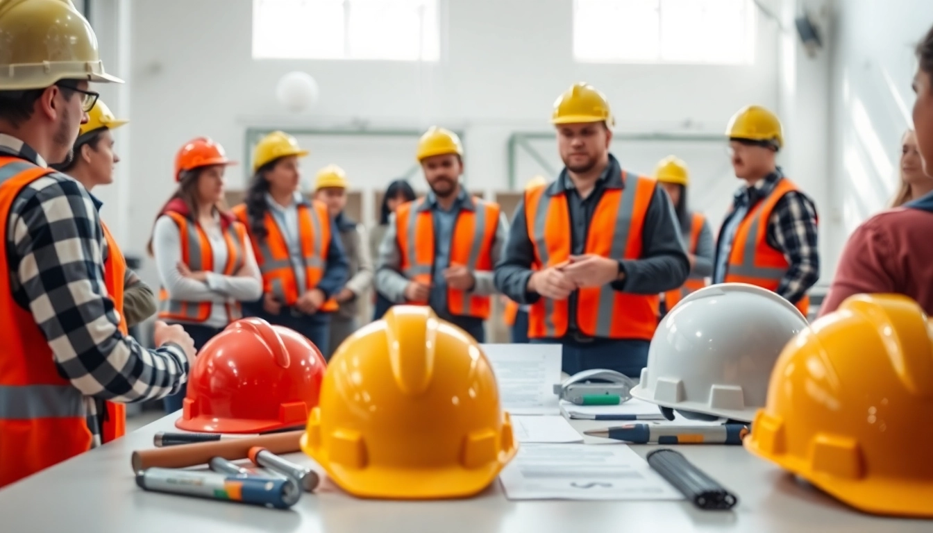 Engaged group in construction safety training enhances knowledge and awareness in a dynamic environment.
