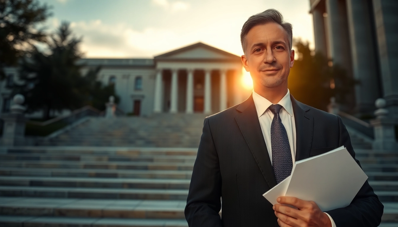 San Antonio truck accident lawyer offering legal expertise in front of a courthouse.