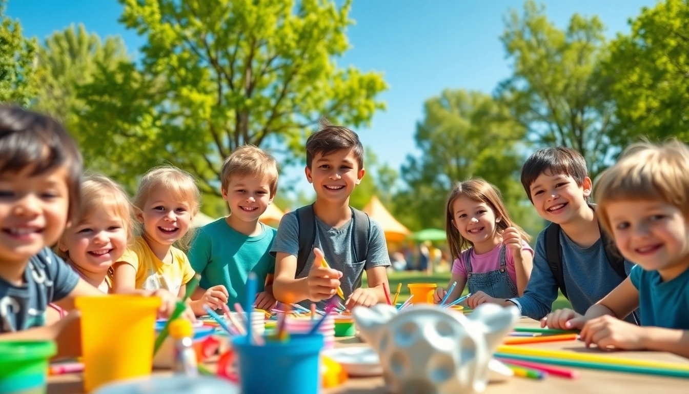Children enjoying their 1st time at overnight camps while engaging in fun activities.