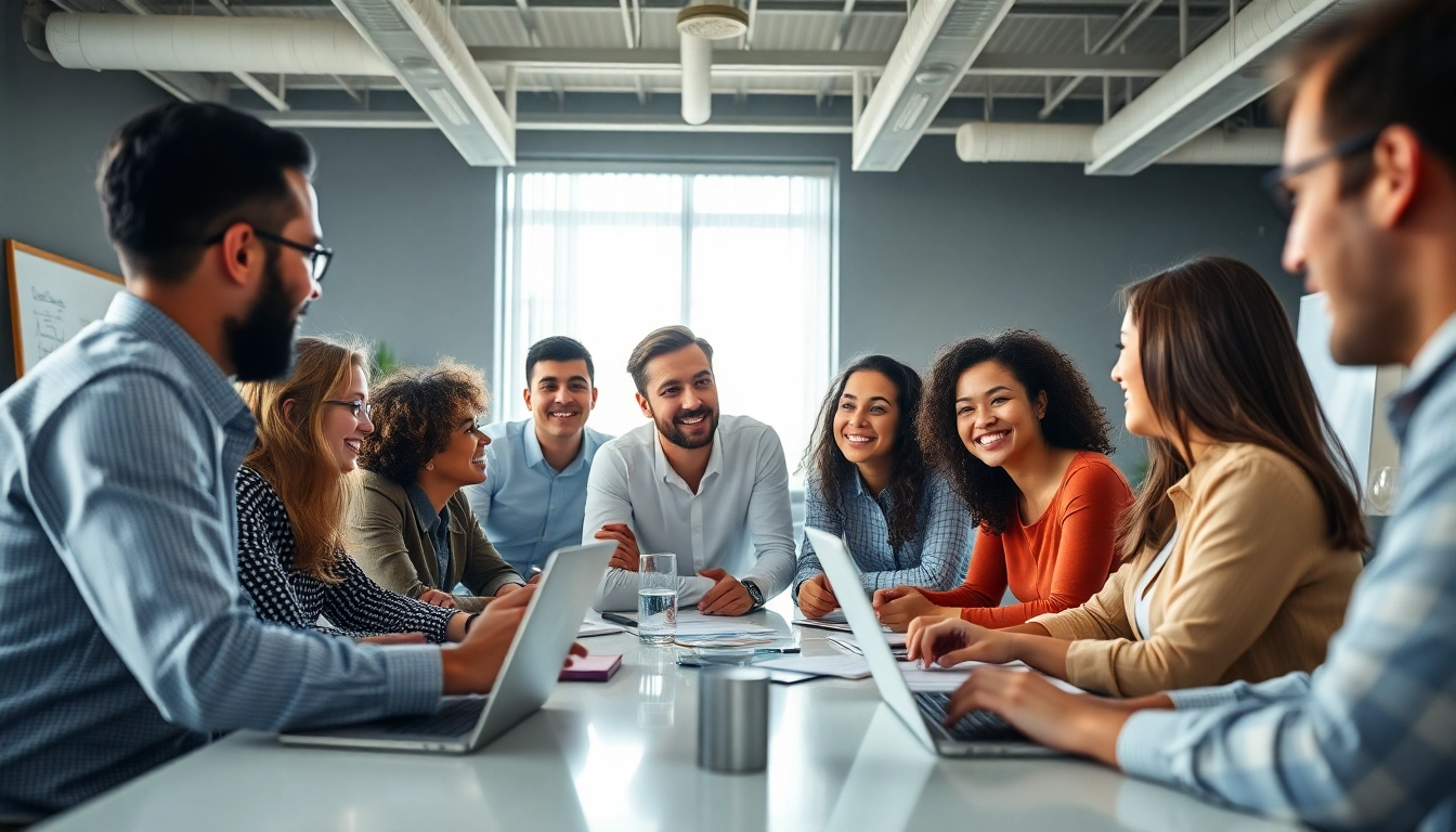 Team collaborating in a bright office to illustrate the concept of businessabc efficiently.