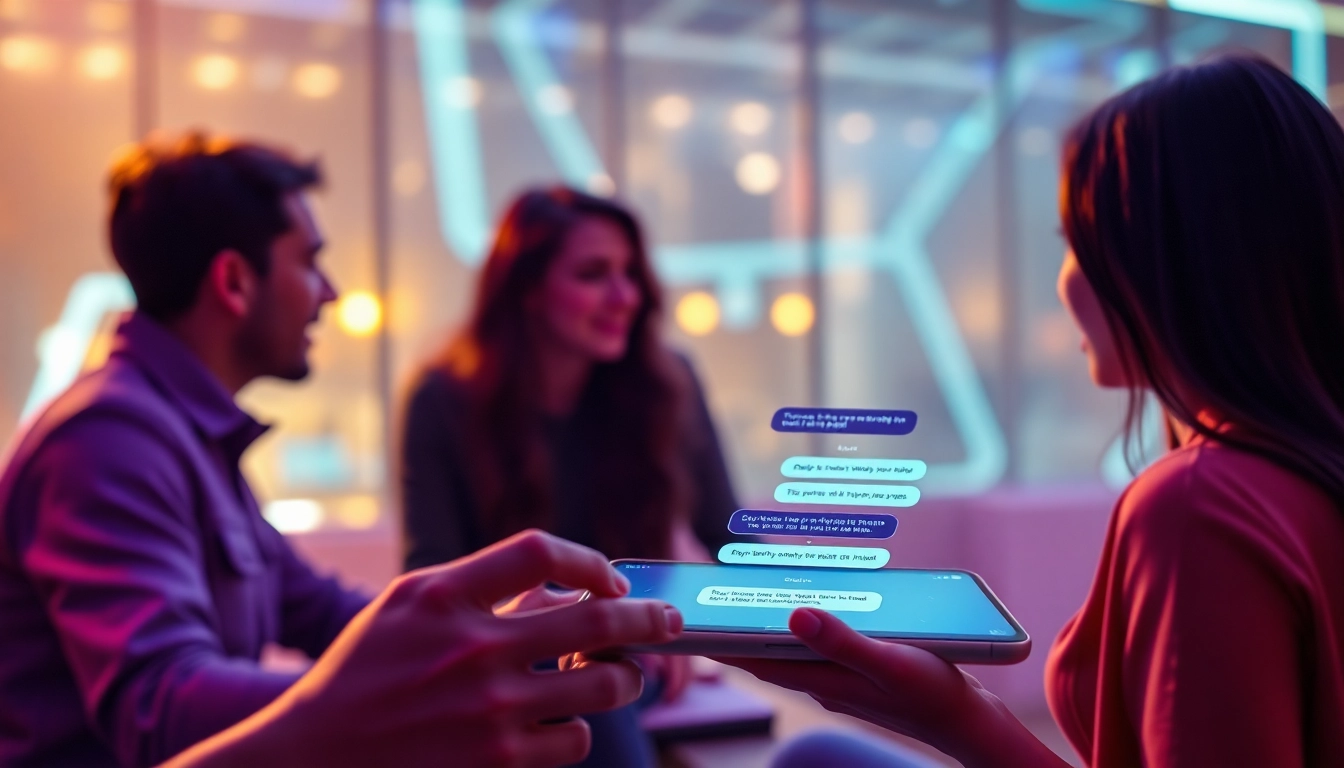 An engaging AI chatbot interface illustrating friendly interactions in the realm of sex AI.