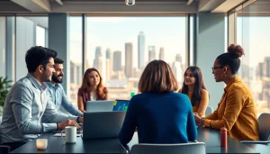 Interactieve discussie over strategieën bij https://nugevonden.nl in een moderne kantooromgeving.