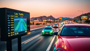 Stay updated with Los Cabos traffic updates featuring vibrant vehicles and real-time displays.