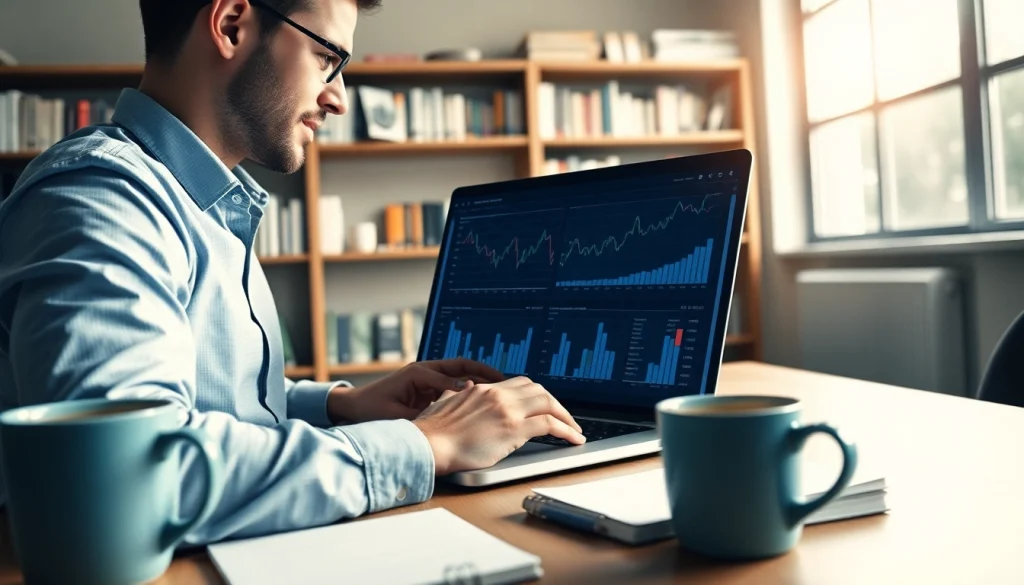 Analyze data insights through https://wpedition.com in a modern office atmosphere, promoting productivity.