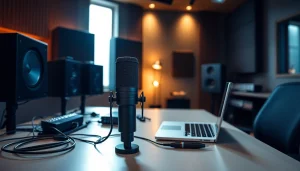 MV88 microphone showcased prominently in a professional audio setup.