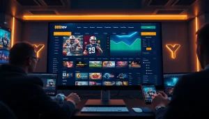 Interactive 888new online gambling platform showcasing diverse gaming options in a professional setting.