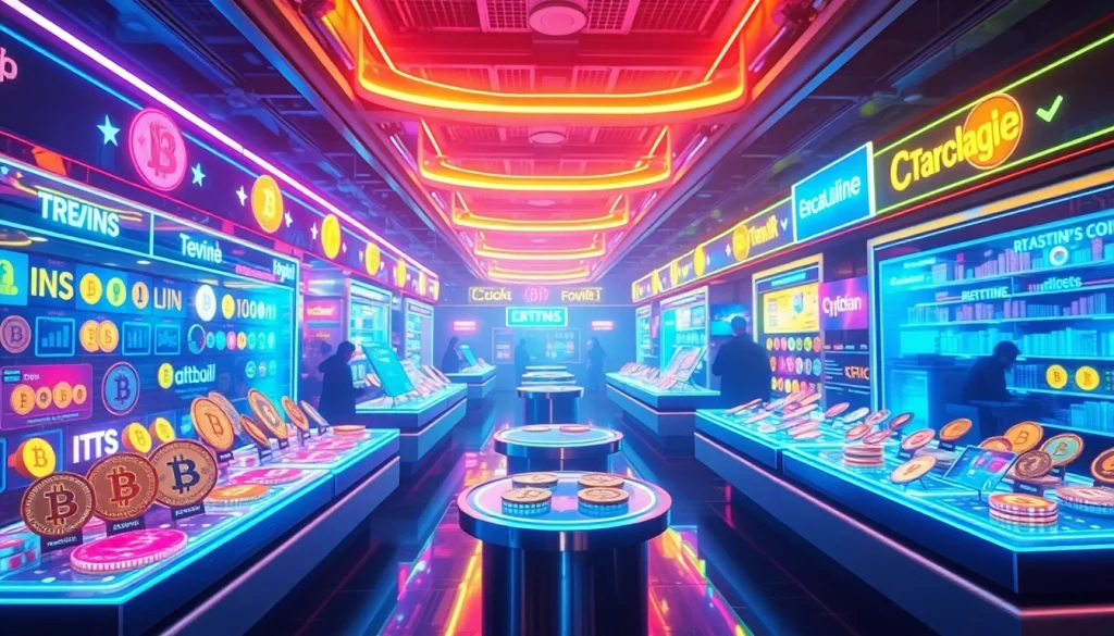 Explore Trending Coins listing on a vibrant digital marketplace featuring innovative tokens.