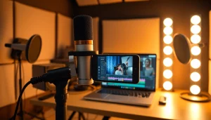 MV88 microphone showcased in a professional studio setting for audio recording.