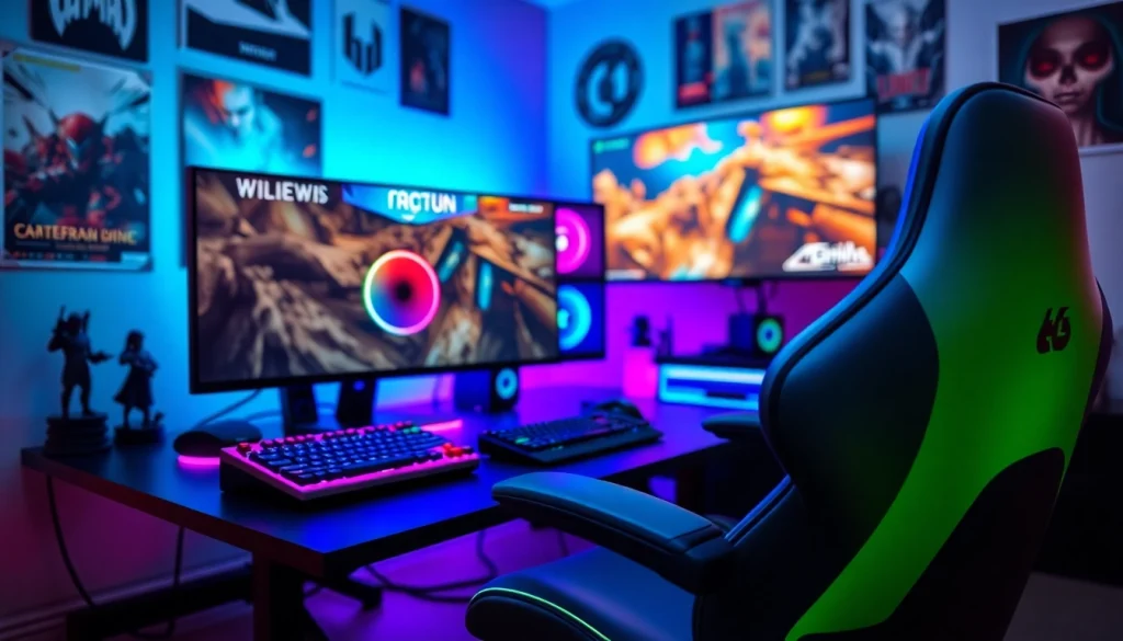 RR88 gaming setup featuring a sleek computer, RGB lighting, and high-tech peripherals.