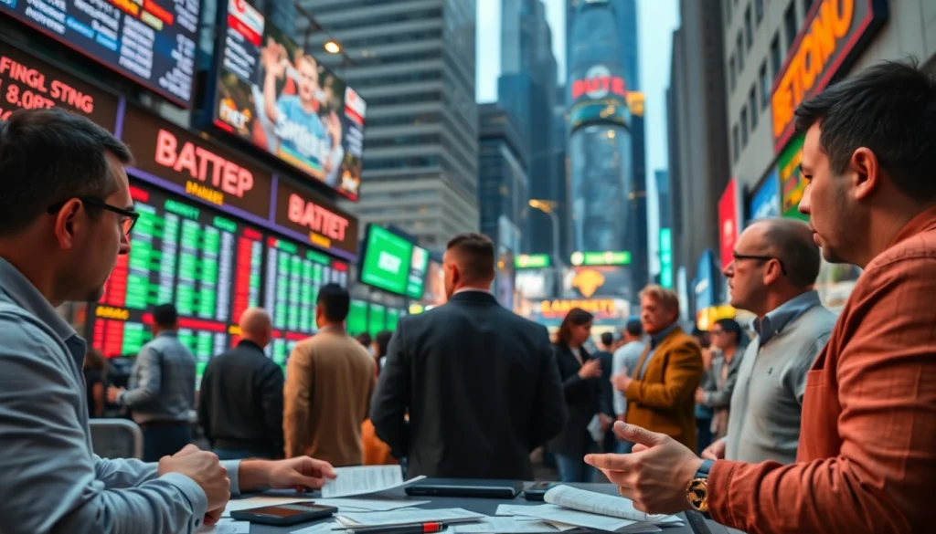 Engaging scene of sports betting in India showcasing enthusiastic bettors and dynamic atmosphere.