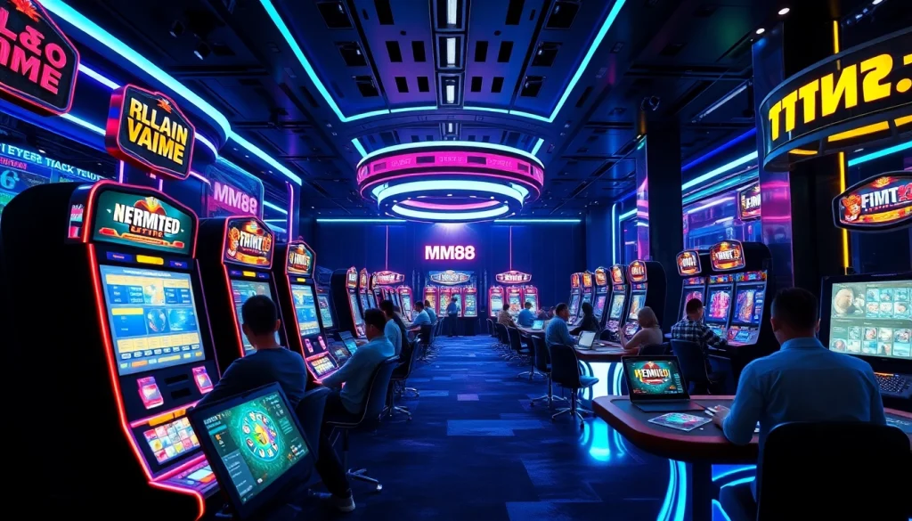 Experience the thrilling MM88 com online casino environment with vibrant gaming scenes and advanced technology.