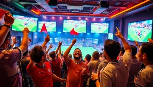 스포츠중계를 즐기며 흥미진진한 경기를 감상하는 팬들의 모습