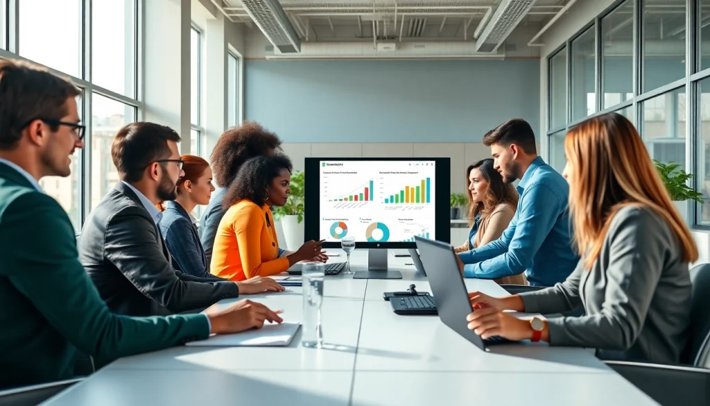 Analyseer gegevens en inzichten van https://enqueteplein.nl met een team in een moderne kantooromgeving.