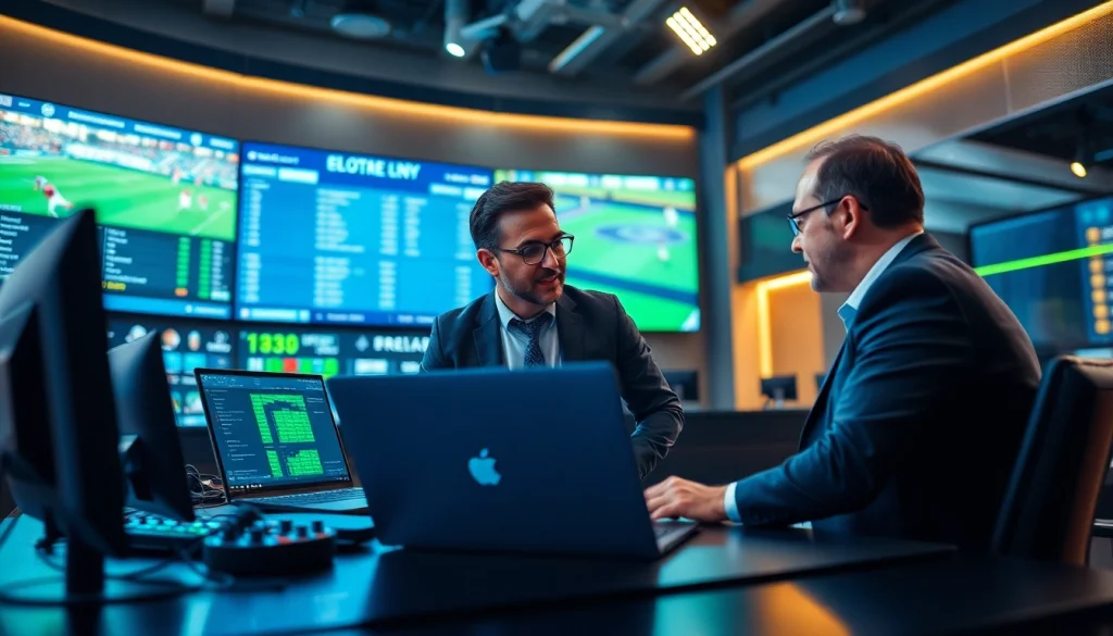 Engage with sports analysts discussing strategies on https://mm88bc.com/ in a modern studio setting.