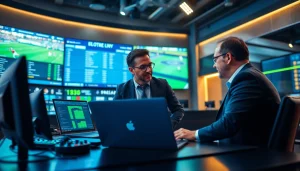 Engage with sports analysts discussing strategies on https://mm88bc.com/ in a modern studio setting.