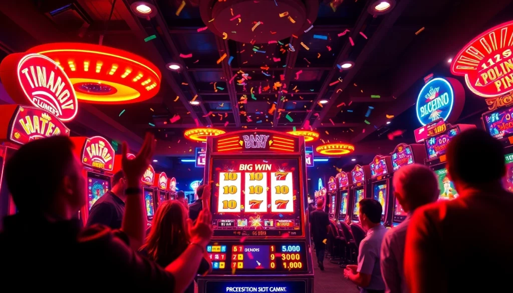 Bukti4d slot menang dengan pemain bersemangat merayakan kemenangan besar di kasino.