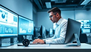 Boosting performance through Managed Services Fredericksburg with a professional analyzing IT data.