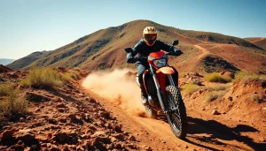 Engaging scene of motorcycle riding in rugged terrain at https://relevance.com.ua.