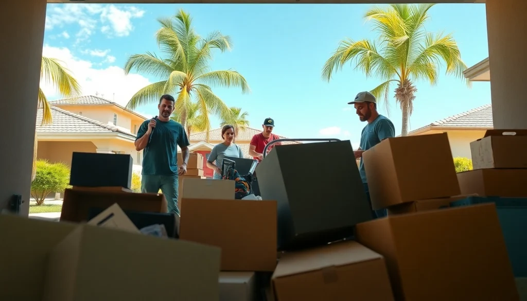 Clear out junk efficiently with Myeasyjunkremoval.com’s professional team removing clutter from a garage.