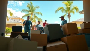 Clear out junk efficiently with Myeasyjunkremoval.com’s professional team removing clutter from a garage.