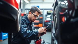 Reifen wechseln berlin mit einem professionellen Techniker in modernem Werkstattumfeld.
