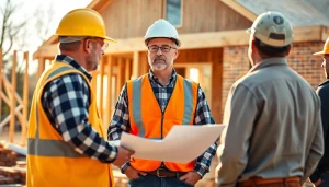 New Jersey General Contractor guiding a team at a construction site, showcasing collaboration.