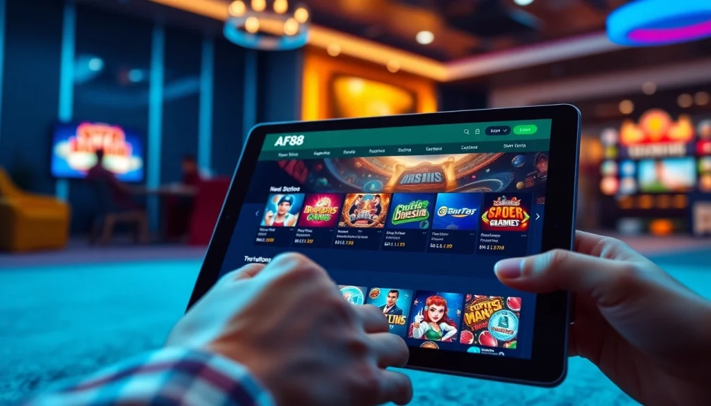 Engaging scene of AF88 online betting, showcasing diverse game options and user-friendly interface.